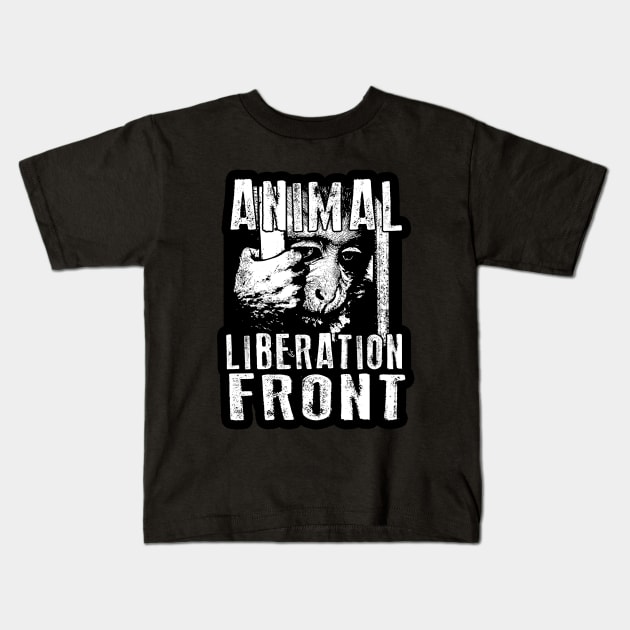 Animal Liberation Front - Chimpanzee Kids T-Shirt by valentinahramov